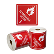 Dangerous Goods Label Roll Flammable Liquid 3 Printed Red/White, 99mm x 99mm, 500 Labels Roll